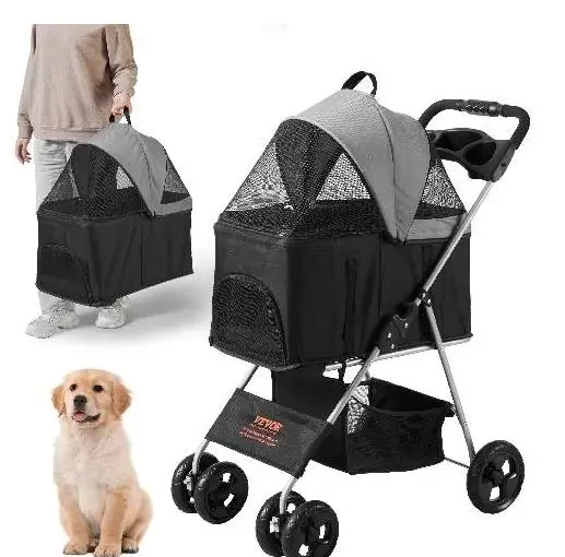 VEVOR 4 Wheels Pet Dog Stroller