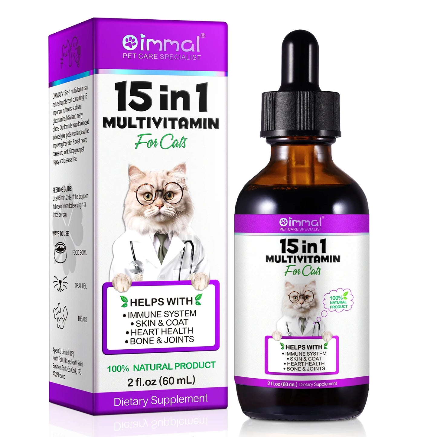 15-in-1 Cat Vitamins and Supplements Liquid Drops