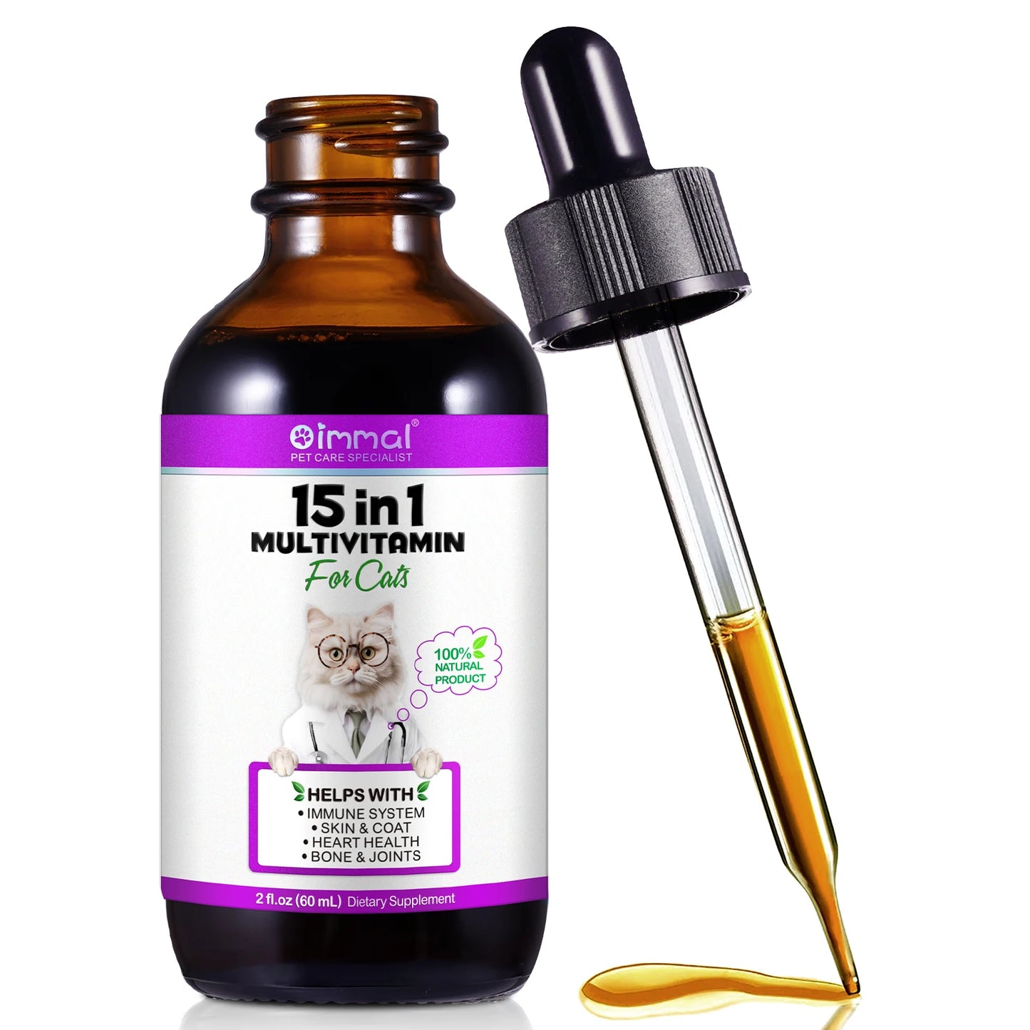 15-in-1 Cat Vitamins and Supplements Liquid Drops